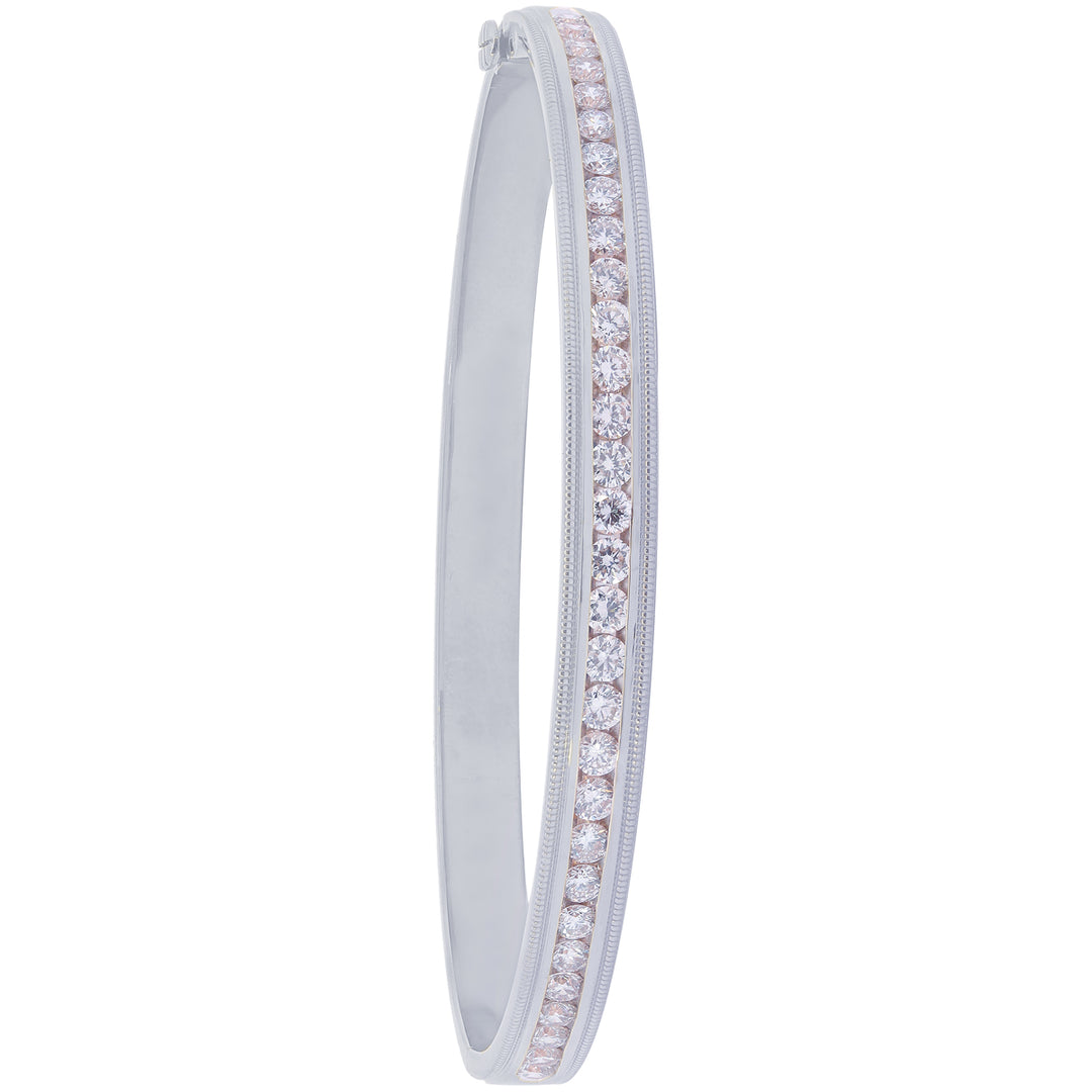 2.19Ct VVS/FG Diamond Bangle Bracelet in 18K White Gold