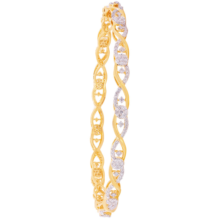 3.04Ct VS/GHI Diamond 2pcs Bangle in 18K Gold