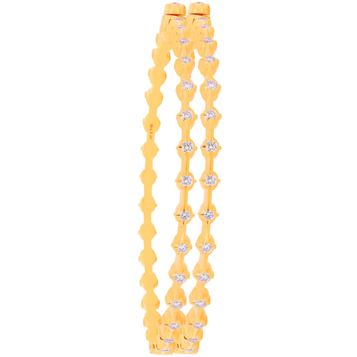 3.28Ct VVS/EF Diamond 2pcs Bangle in 22K Gold