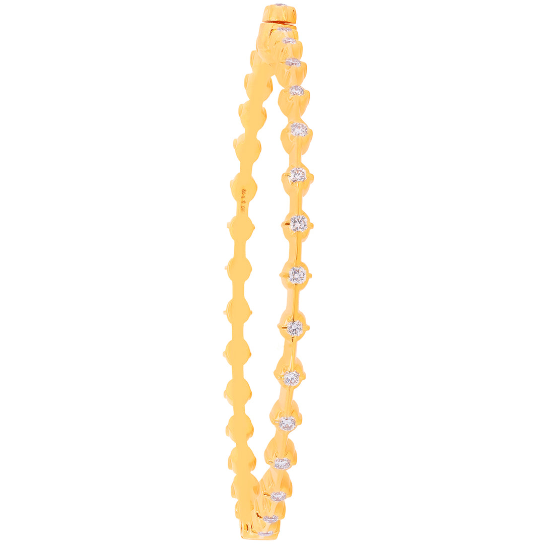 3.28Ct VVS/EF Diamond 2pcs Bangle in 22K Gold