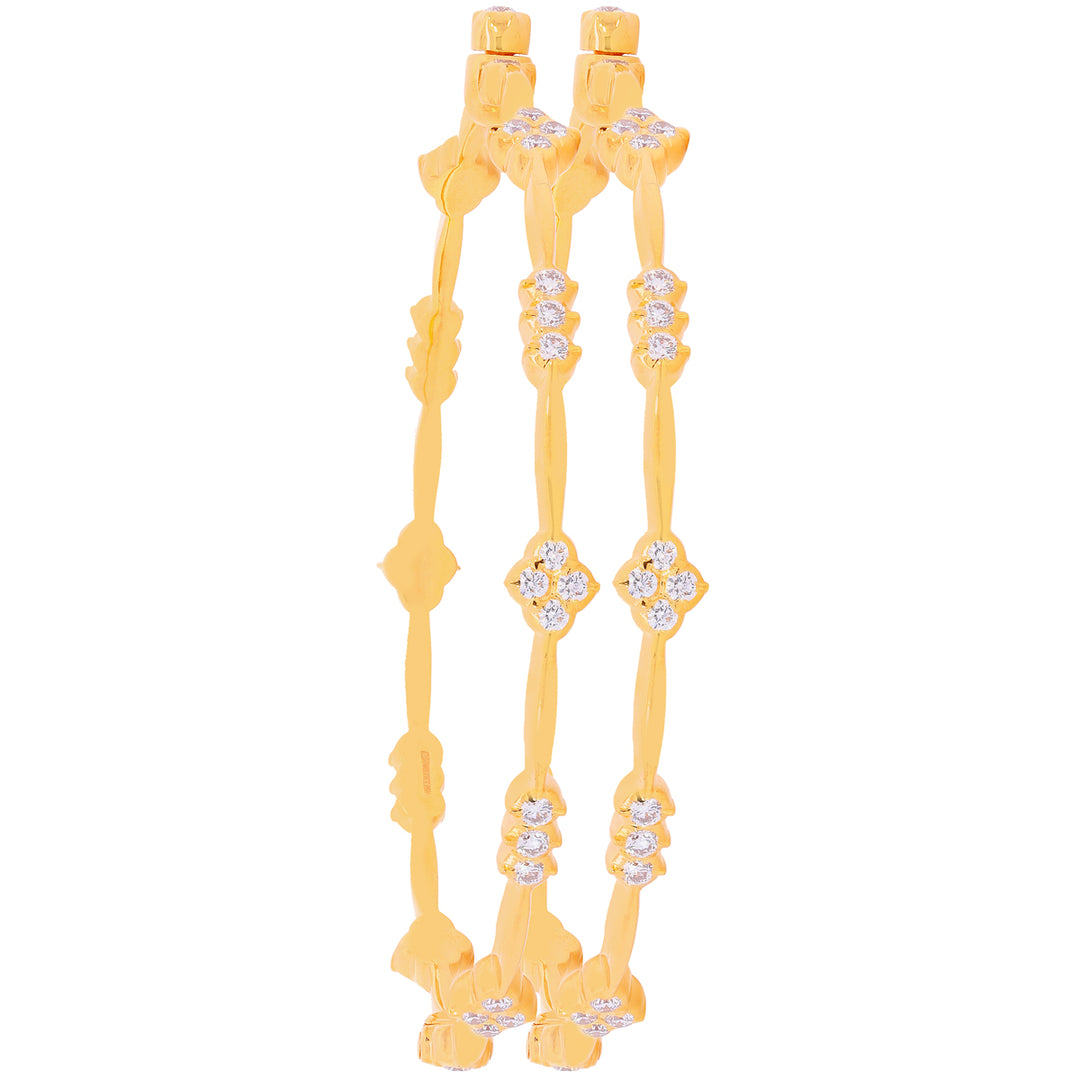3.12Ct VVS/EF Diamond 2pcs Bangle in 22K Gold