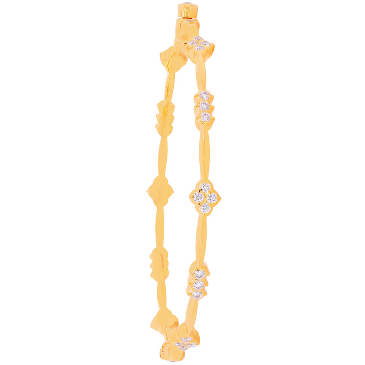 3.12Ct VVS/EF Diamond 2pcs Bangle in 22K Gold