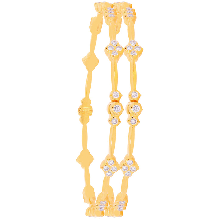 3.12Ct VVS/EF Diamond 2pcs Bangle in 22K Gold