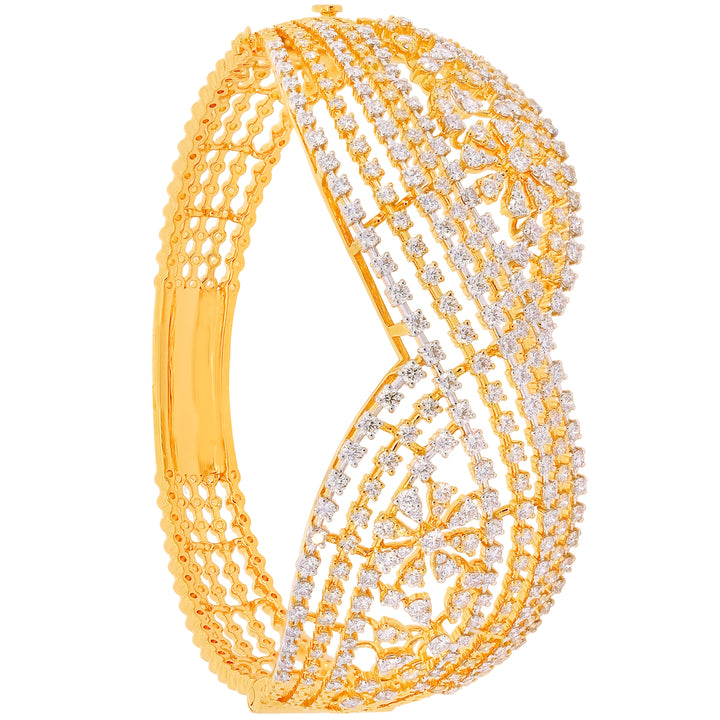 4.88Ct VVS/FG Diamond Bangle Bracelet in 18K Gold
