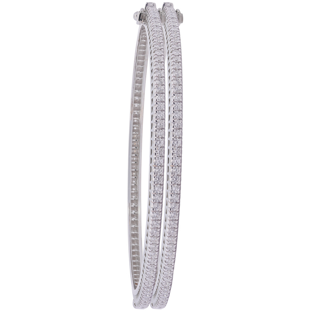 4.31Ct VVS/FG Diamond Set Of 2Pcs Bangles in 18K White Gold