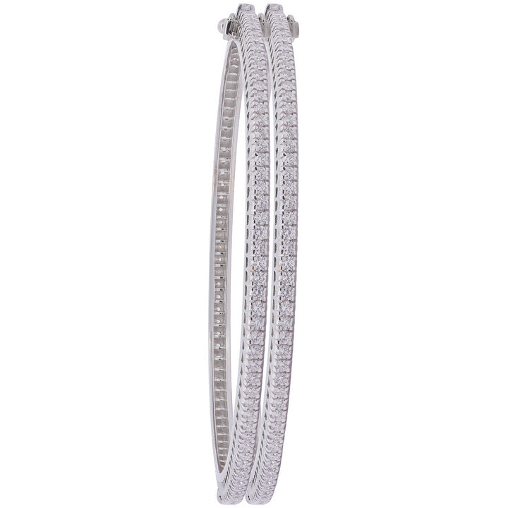 4.31Ct VVS/FG Diamond Set Of 2Pcs Bangles in 18K White Gold