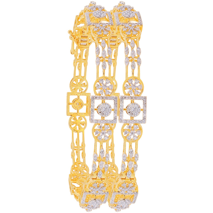 4.37Ct VS/GHI Diamond 2pcs Bangle in 18K Gold