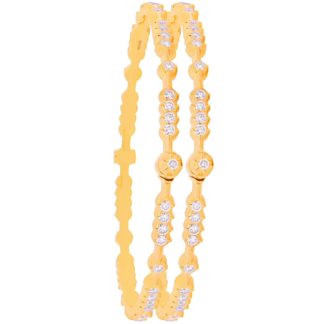 4.94Ct VVS/EF Diamond 2pcs Bangle in 22K Gold