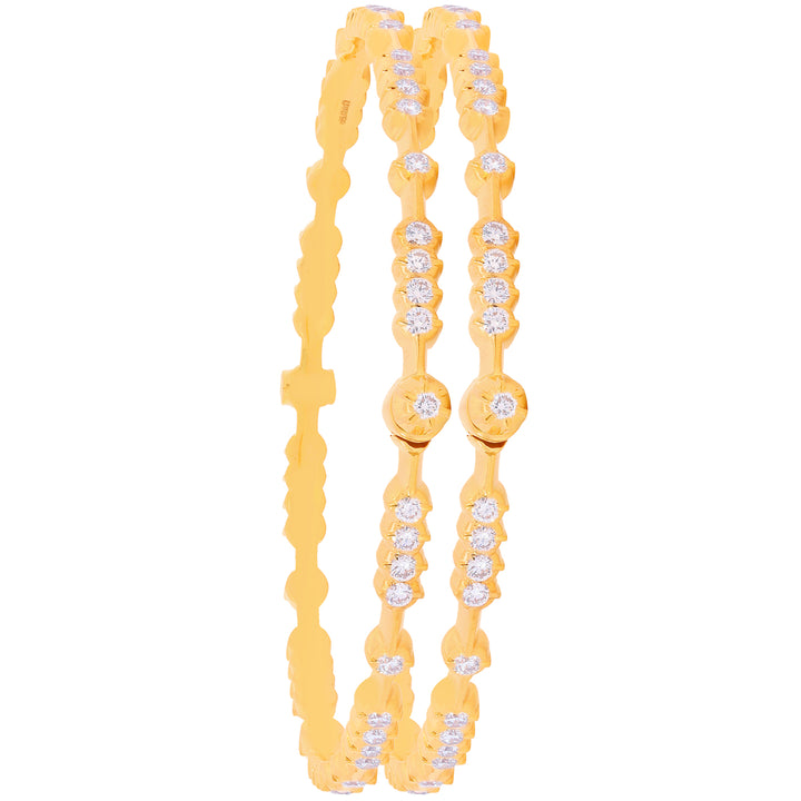 4.94Ct VVS/EF Diamond 2pcs Bangle in 22K Gold