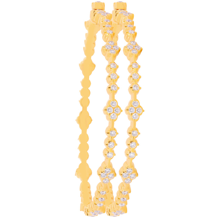 4.54Ct VVS/EF Diamond 2pcs Bangle in 22K Gold