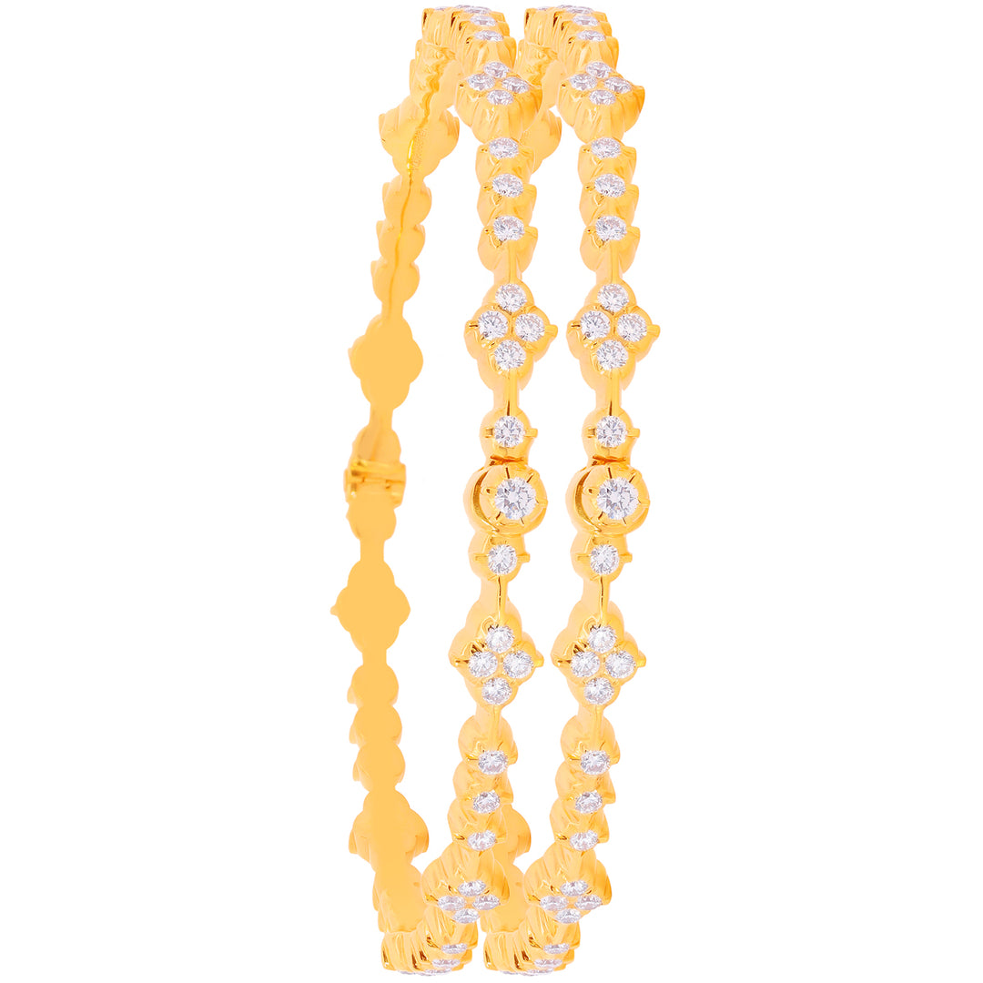 4.54Ct VVS/EF Diamond 2pcs Bangle in 22K Gold