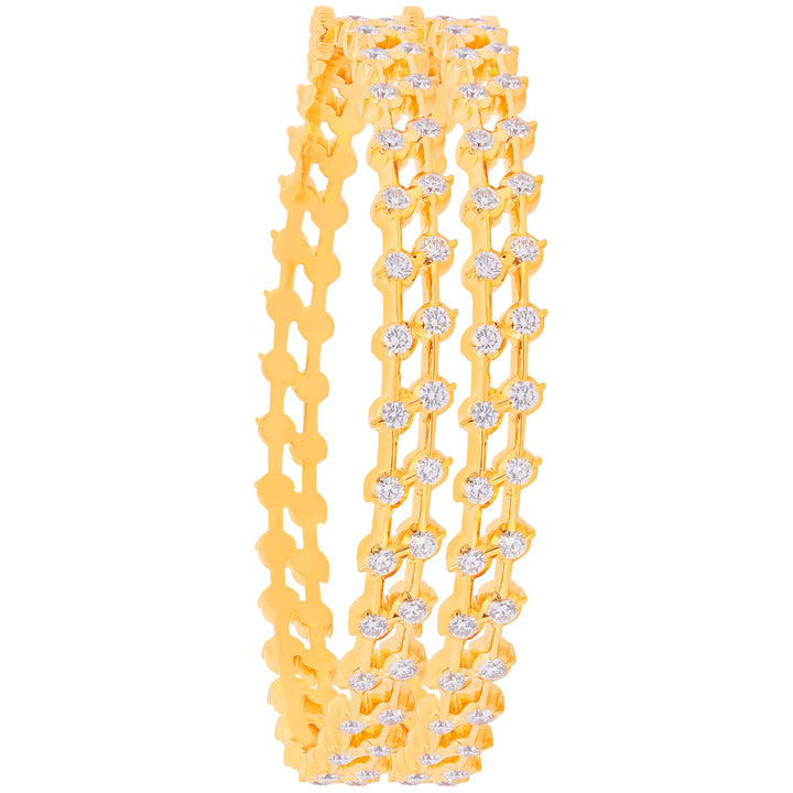 7.40Ct VVS/EF Diamond 2pcs Bangle in 22K Gold