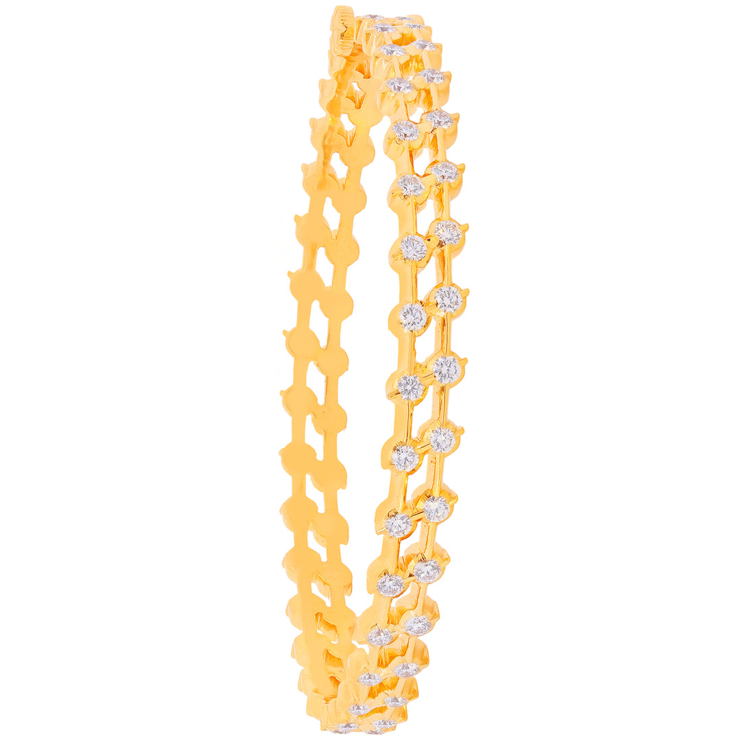 7.40Ct VVS/EF Diamond 2pcs Bangle in 22K Gold