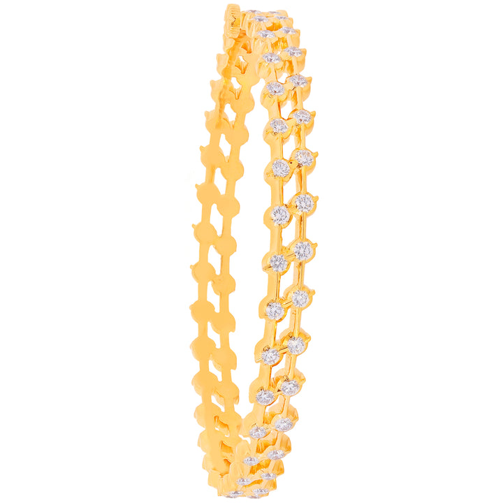 7.40Ct VVS/EF Diamond 2pcs Bangle in 22K Gold