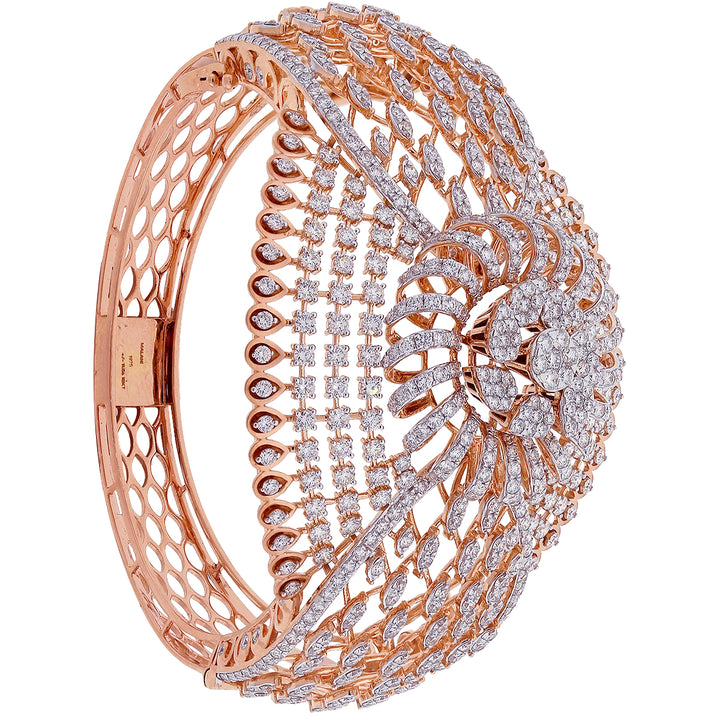 11.56Ct VVS/FG Diamond Kara in 18K Rose Gold