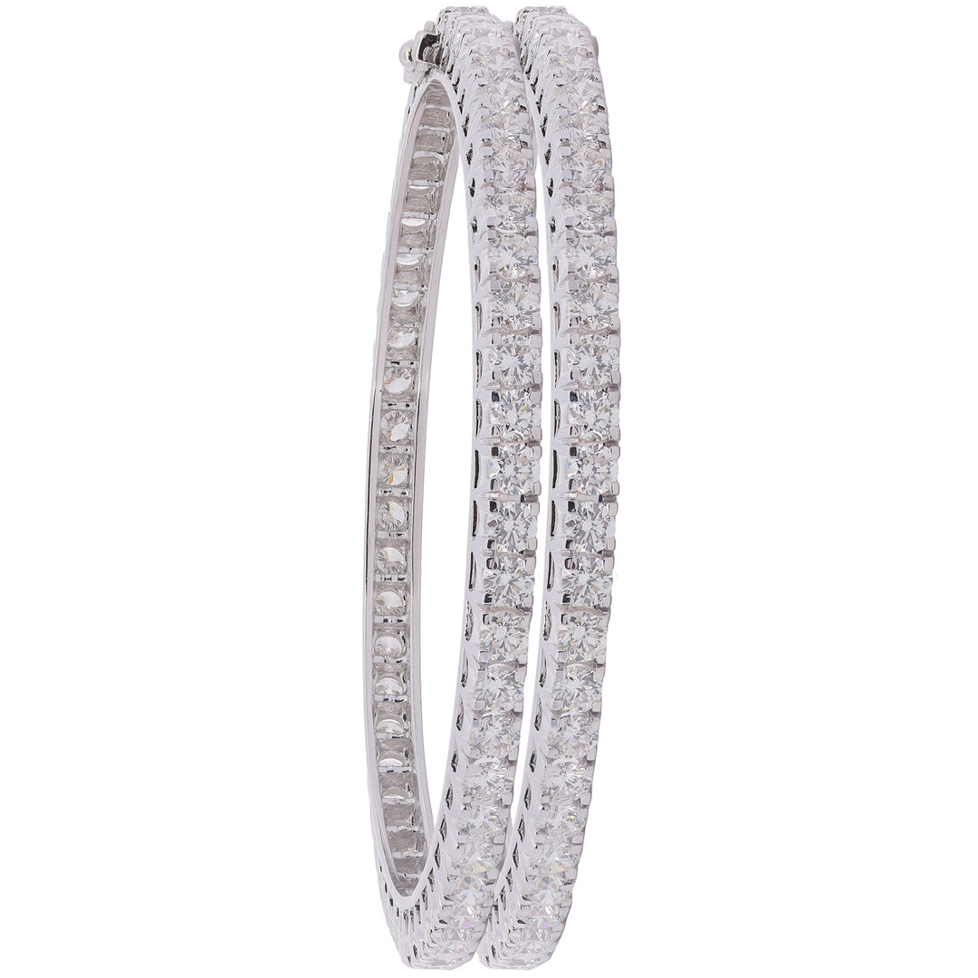 16.26Ct VVS/FG Diamond 2pcs Bangle in 18K White Gold