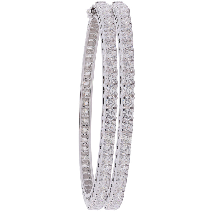 16.26Ct VVS/FG Diamond 2pcs Bangle in 18K White Gold