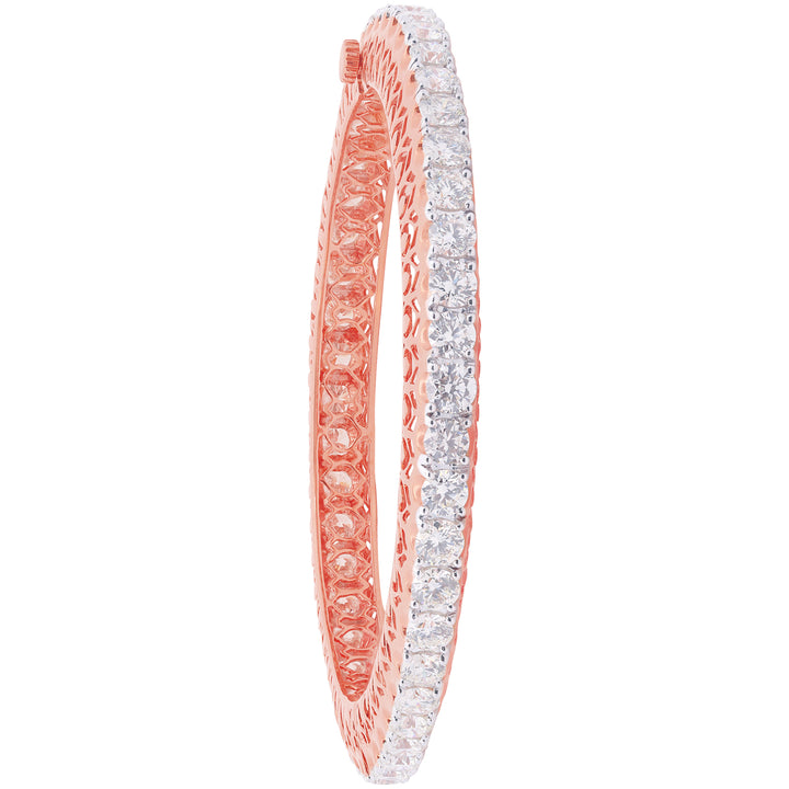 31.05Ct VVS/VS-HI Diamond Set Of 2Pcs Bangles in 18K Rose Gold