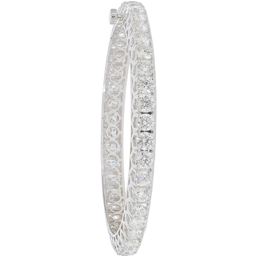 34.97Ct VVS/VS-GHI Diamond Set Of 2Pcs Bangles in 18K White Gold