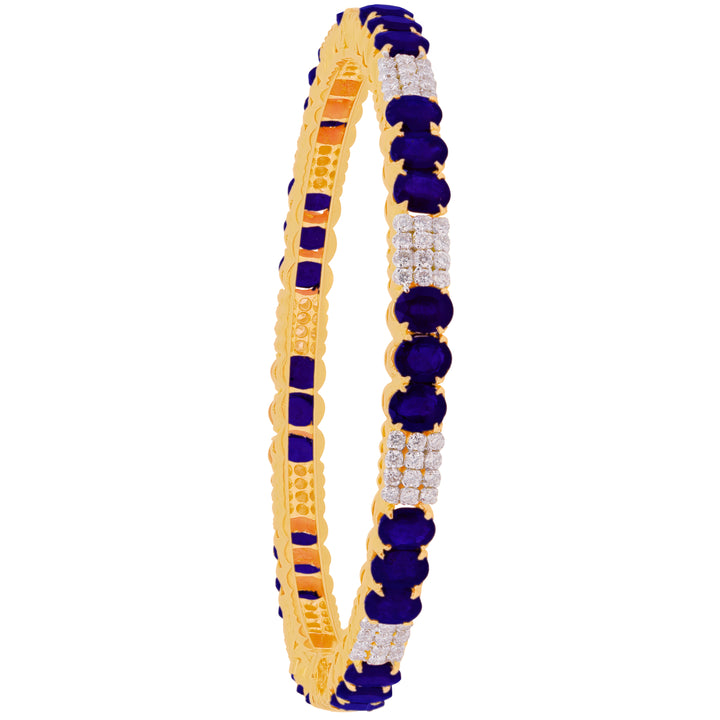 4.57Ct VS/GH Diamond 2pcs Bangle With Sapphire in 18K Gold
