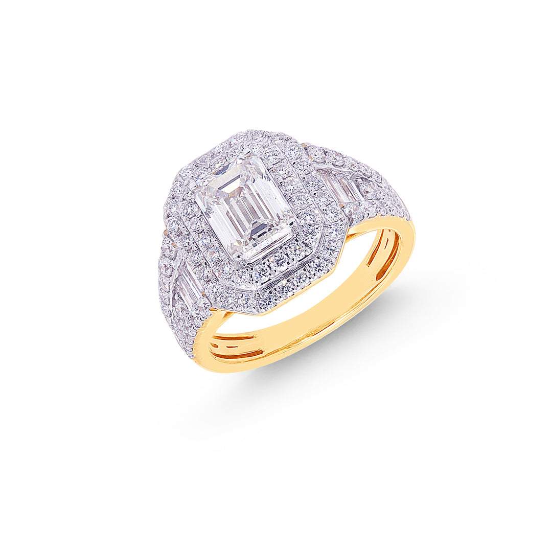 2.78CTW VVS2F IGI Certified Lab Grown Diamond Ring in 18K Gold