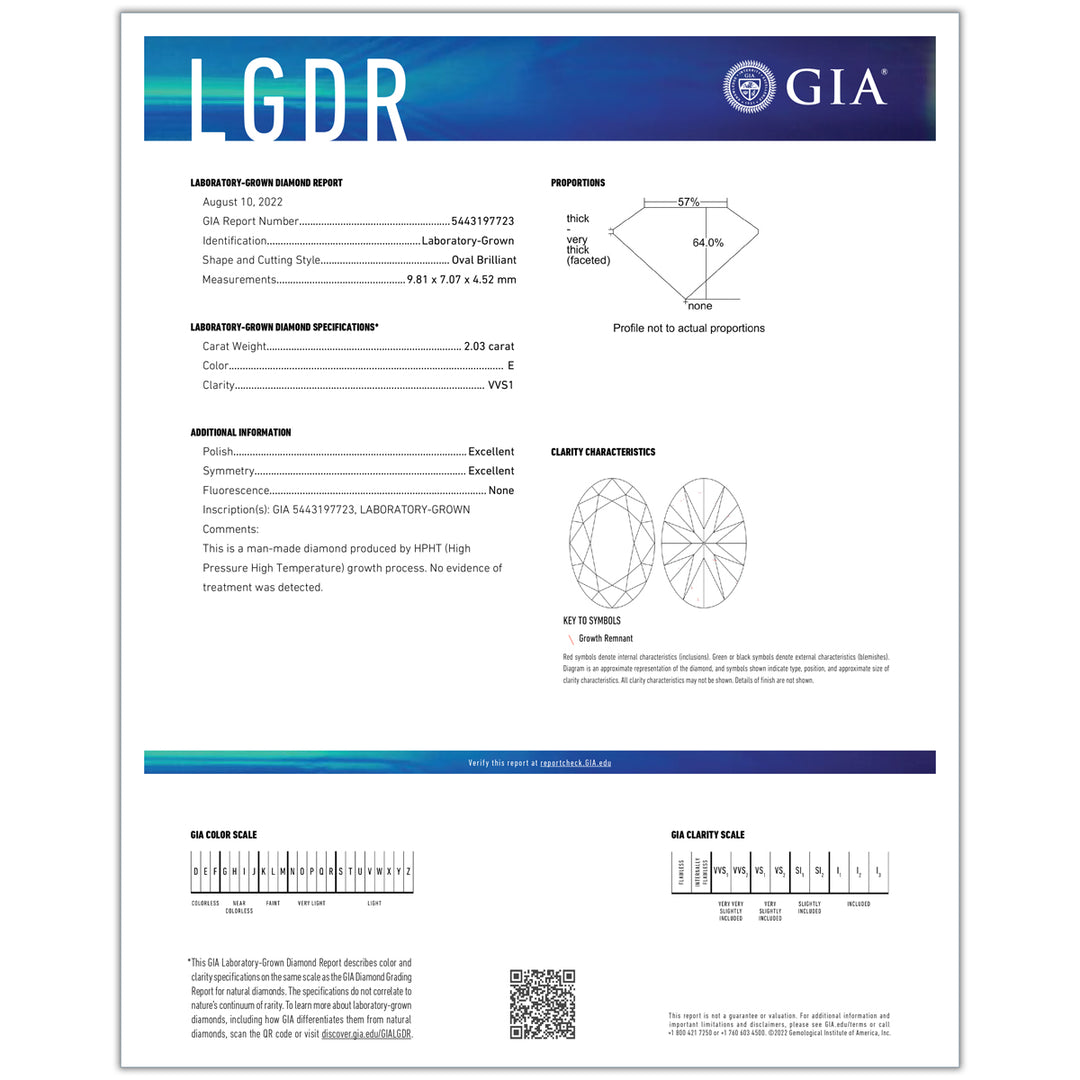 3.08CTW VVS1E GIA Certified Lab Grown Diamond Ring in 18K White Gold