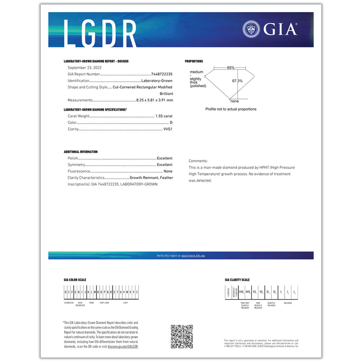 2.32CTW VVS1D GIA Certified Lab Grown Diamond Ring in 18K White Gold