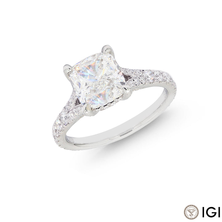 3.35CTW VVS1/D IGI Certified Lab Grown Diamond Ring in 18K White Gold
