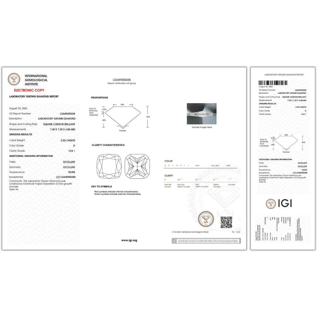 3.35CTW VVS1/D IGI Certified Lab Grown Diamond Ring in 18K White Gold
