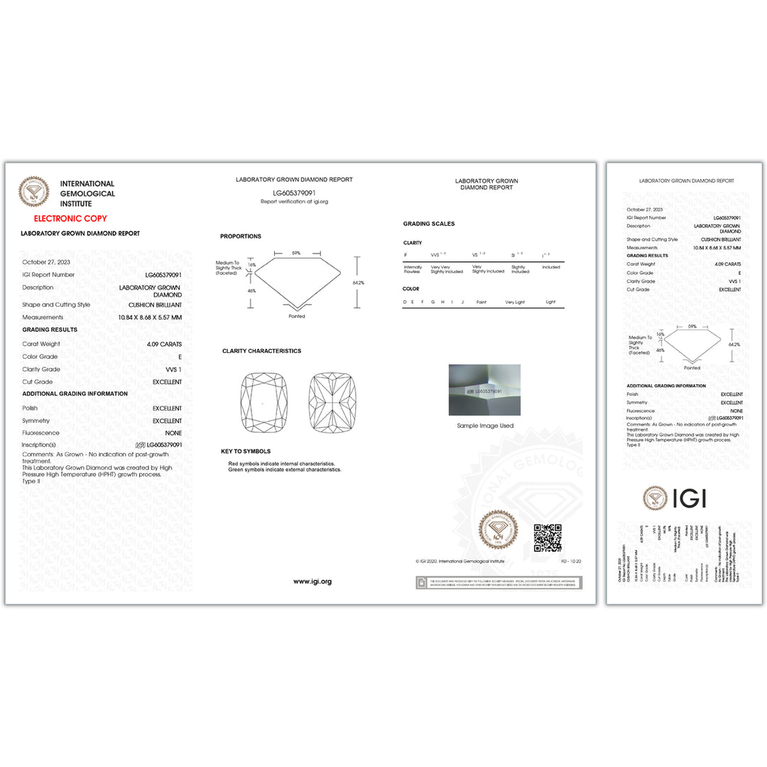 5.77CTW VVS1/E IGI Certified Lab Grown Diamond Ring in 18K White Gold