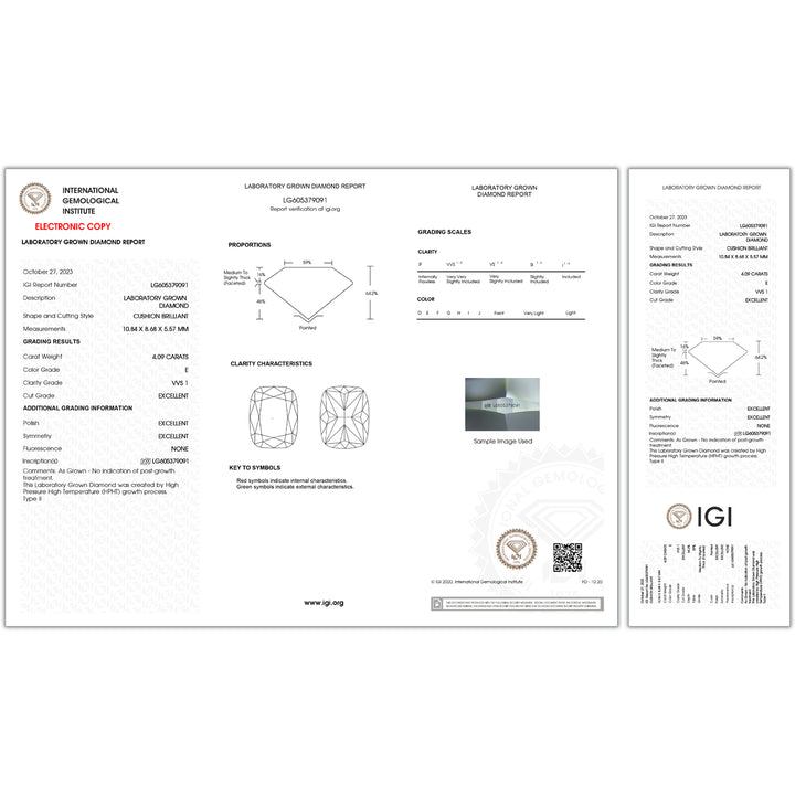 5.77CTW VVS1/E IGI Certified Lab Grown Diamond Ring in 18K White Gold