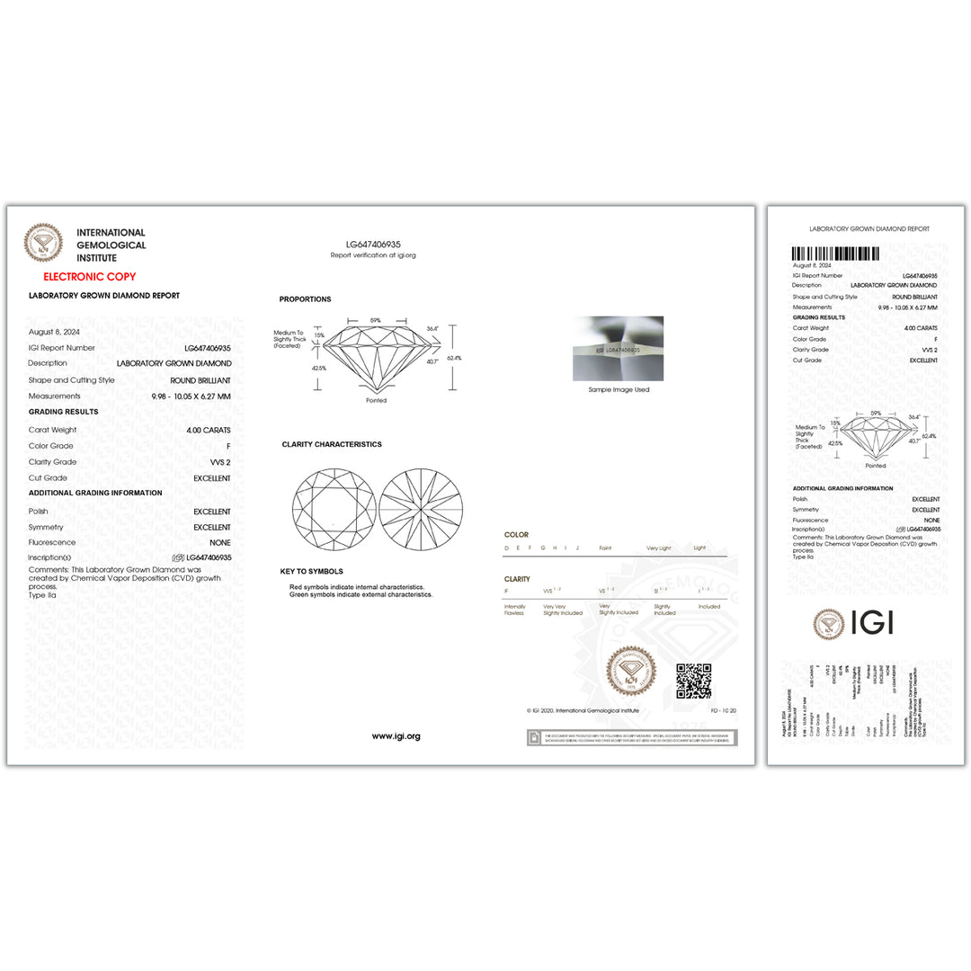 5.10CTW VVS2/F IGI Certified Lab Grown Diamond Ring in 18K White Gold