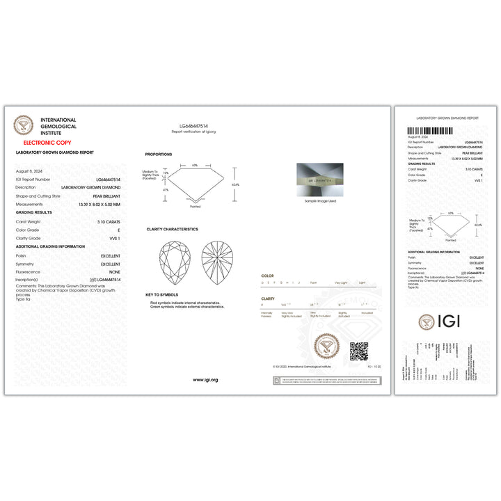 4.05CTW VVS1/E IGI Certified Lab Grown Diamond Ring in 18K White Gold