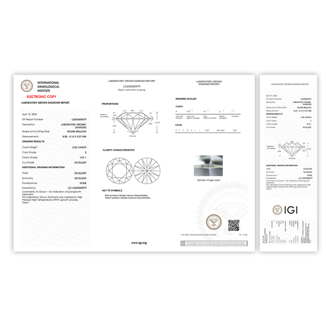 2.77CTW VVS1/E IGI Certified Lab Grown Diamond Ring in 18K White Gold