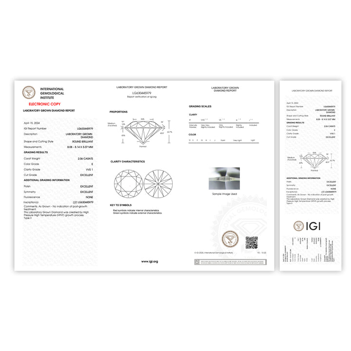 2.77CTW VVS1/E IGI Certified Lab Grown Diamond Ring in 18K White Gold