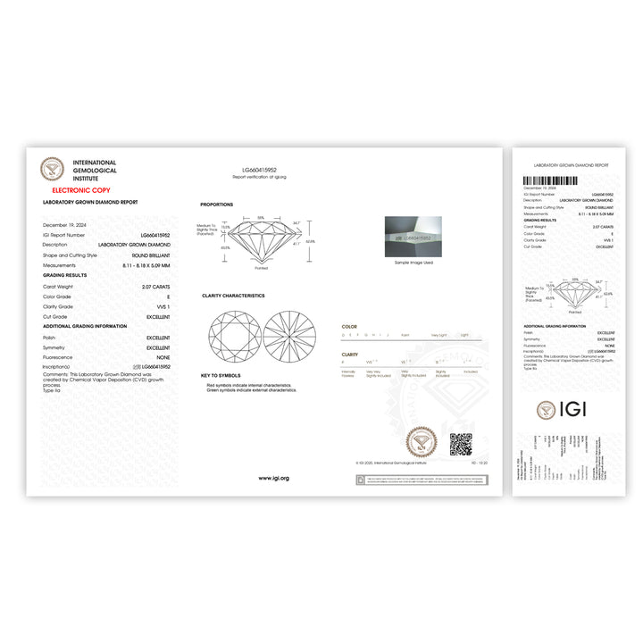 2.98CTW VVS1/E IGI Certified Lab Grown Diamond Ring in 18K White Gold