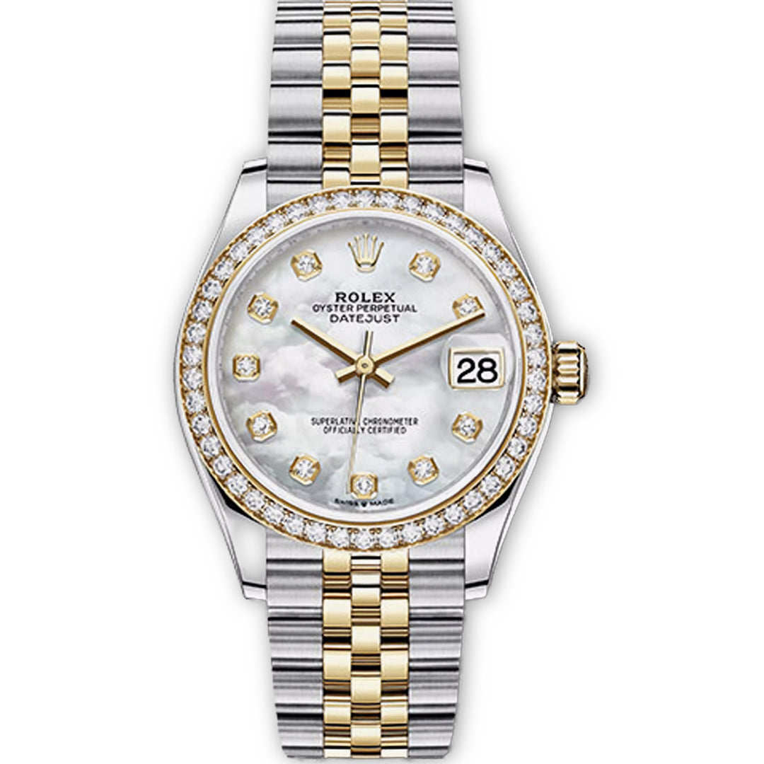 Datejust 31 Mother of Pearl Diamond Dial with Diamond Bezel & Jubilee Bracelet in 18K Gold & Stainless Steel