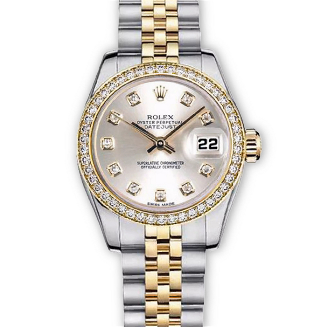 Datejust 36 Silver Diamond Dial with Diamond Bezel & Jubilee Bracelet in 18K Gold & Stainless Steel