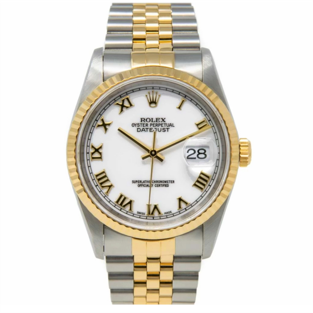 Datejust 36 White Roman Dial in 18-Karat Gold & Stainless Steel
