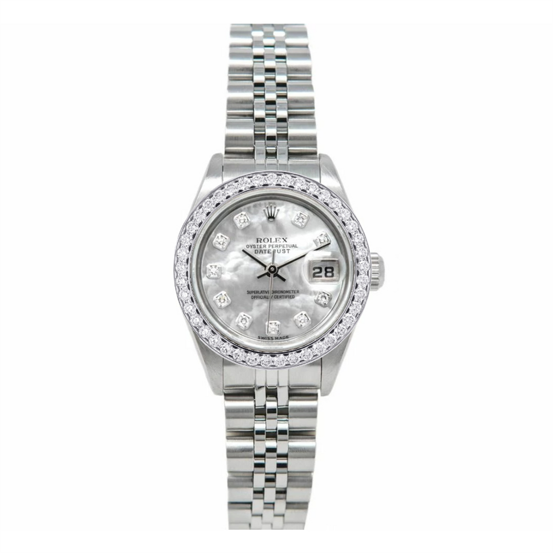 Datejust 26 Mother of Pearl Diamond Dial and Diamond Bezel Stainless Steel Jubilee Bracelet