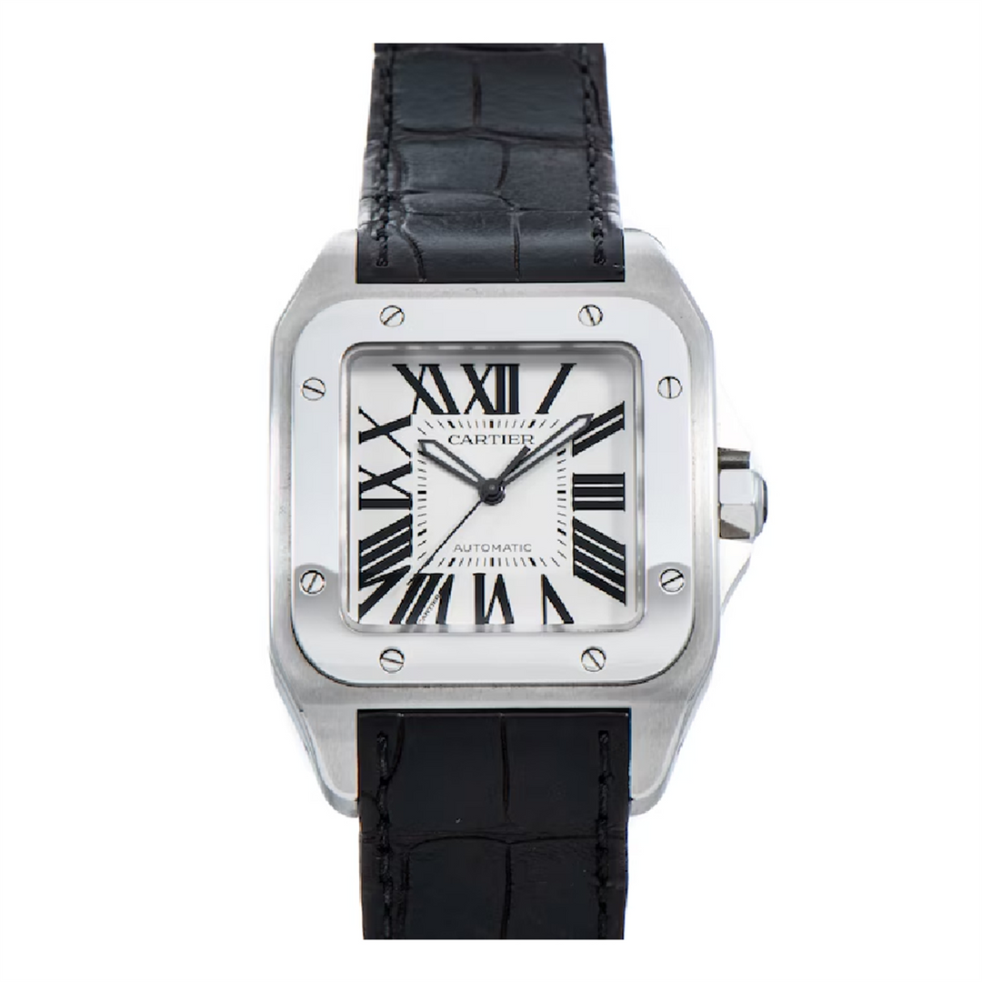Santos 100 Large Stainless Steel Automatic Watch