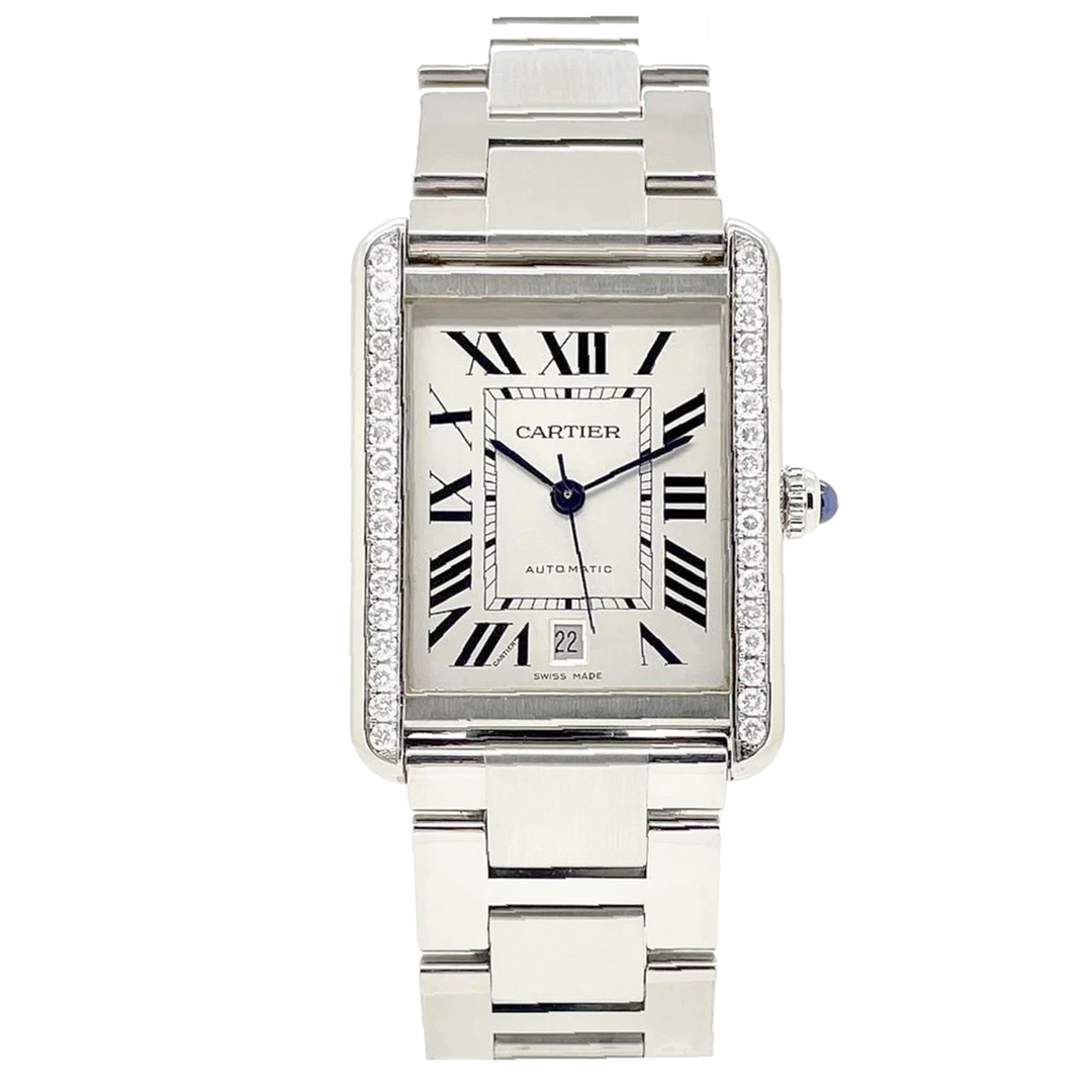 Cartier Tank Solo XL  2-Carat Diamonds in Stainless Steel