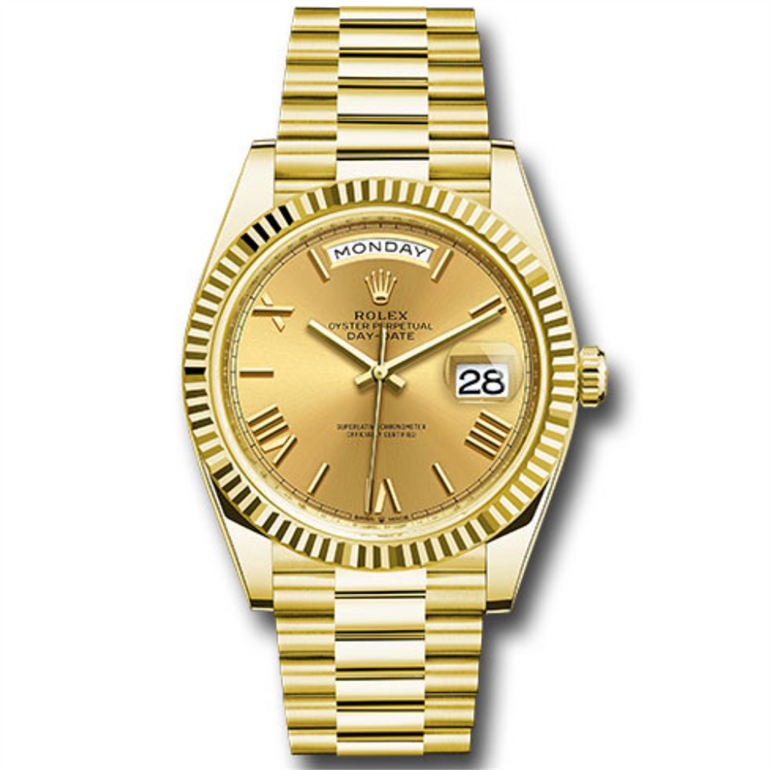 Day-Date 40 Presidential 18-Karat Gold Factory Champagne Roman Dial