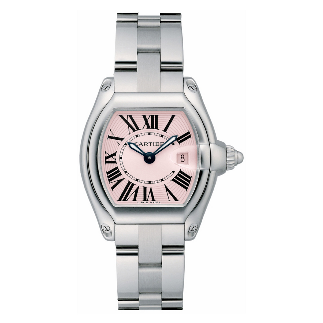 Cartier Ladies Roadster "Discontinued" Quartz Movement Pink Dial in Stainless Steel