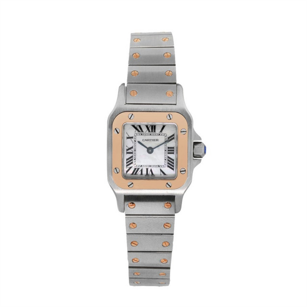 Cartier Ladies Santos Rose Gold Two Tone Quartz Watch