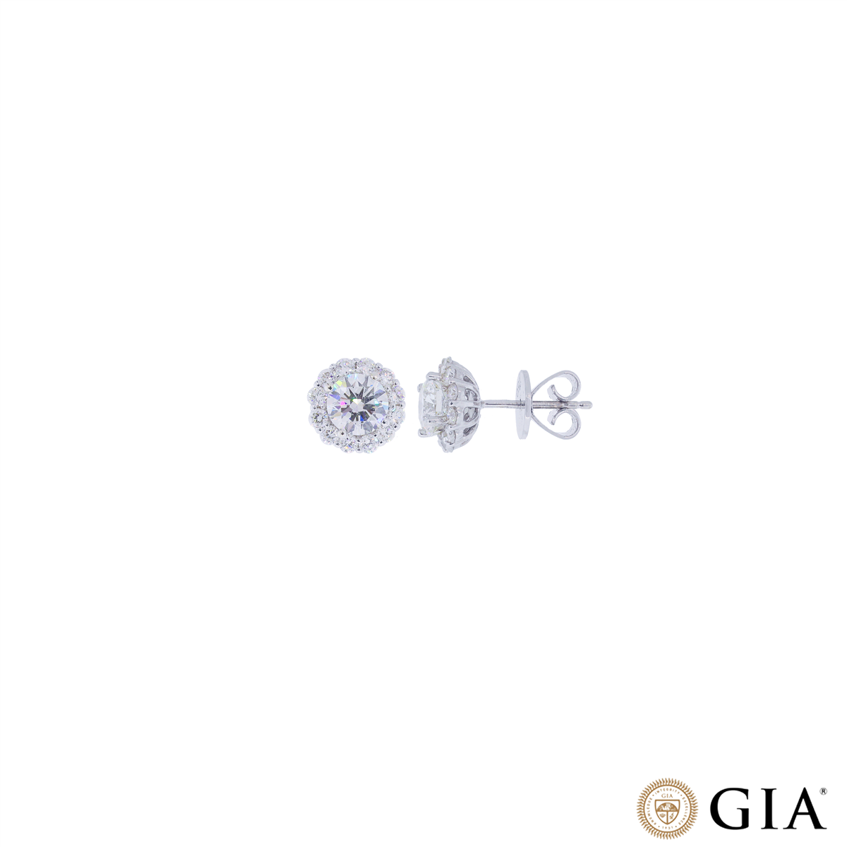 1.20CT TDW GIA Certified Diamond Princess-Cut Stud Earrings | Luxsso