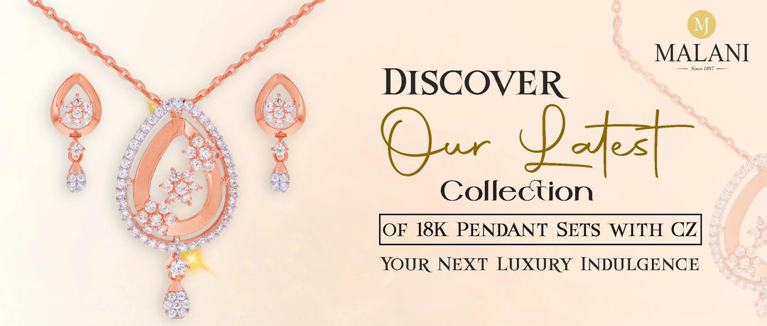 Buy Our Latest Collection of 18K Pendant Sets with CZ Stones