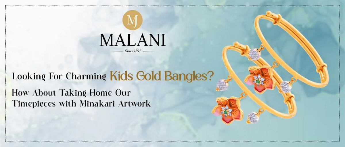 Explore Our Collection of Kids Gold Bangles Crafted with Minakari Artwork