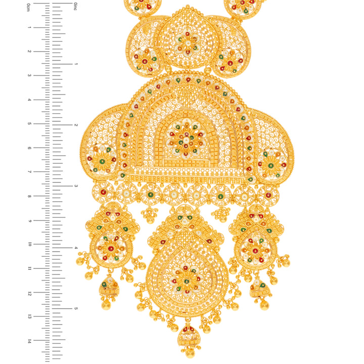 Alluring Minakari Patta Haarm in 22K Gold