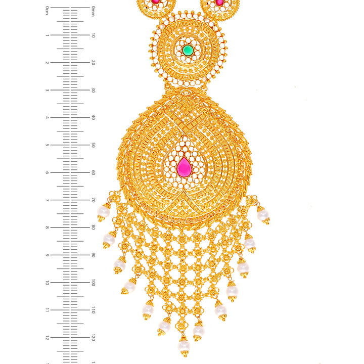 Alluring Paata Haaram With Gemstones in 22K Gold